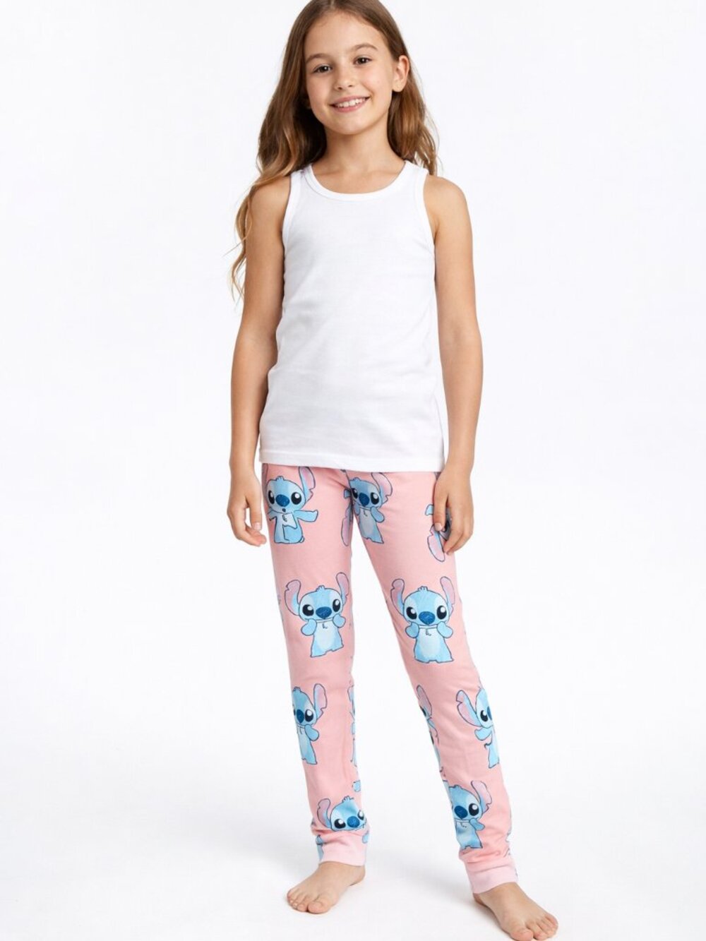 Wonder Nation Girls Tank Top White + Pajama Bottoms Graphic · Large 10/12